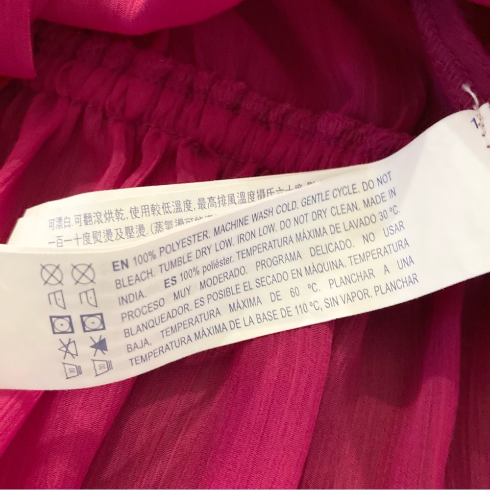 Fuchsia Pink Ruffle Top Blouse Size S - M Small Medium - Picture 11 of 11